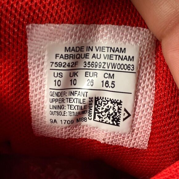 Converse Kids Black and Red Sneakers - Picture 9 of 10